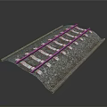 Detailed Railway Track Structure With Steel Rails Wooden Sleepers And Gravel Ballast