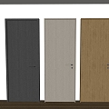 Modern Minimalist Single Door Room Door Bedroom Door Flat Door Solid Wooden Door Swing Door 3d model