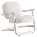 Modern Comfortable Leisure Chair With Textured Fabric Seat And White Armrests
