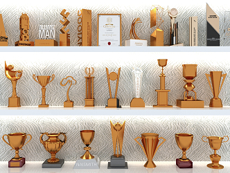 Light Luxury Trophy Ornaments 3d model