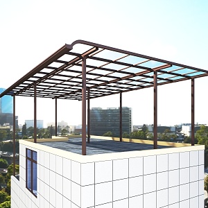 Aluminum alloy awning canopy terrace shed 3d model