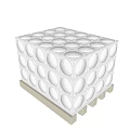 Industrial Water Storage Equipment With White Cubic Structure Circular Holes And Pallet Base