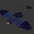 Blue Origami Bird With Spread Wings White Head And Arrow Shaped Tail
