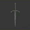 Medieval Sword with Decorative Hilt Round Pommels and Metal Blade