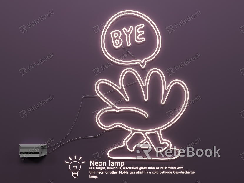 Neon luminous words advertising words model