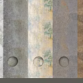Various Textured Background Wall Samples With Different Patterns And Decorative Spheres At The Bottom
