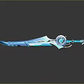 Futuristic Blue Sword Weapon With Glowing Core Metallic Shine And Reflective Surface