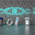 Modern intelligent terminal all-in-one machine 3d model
