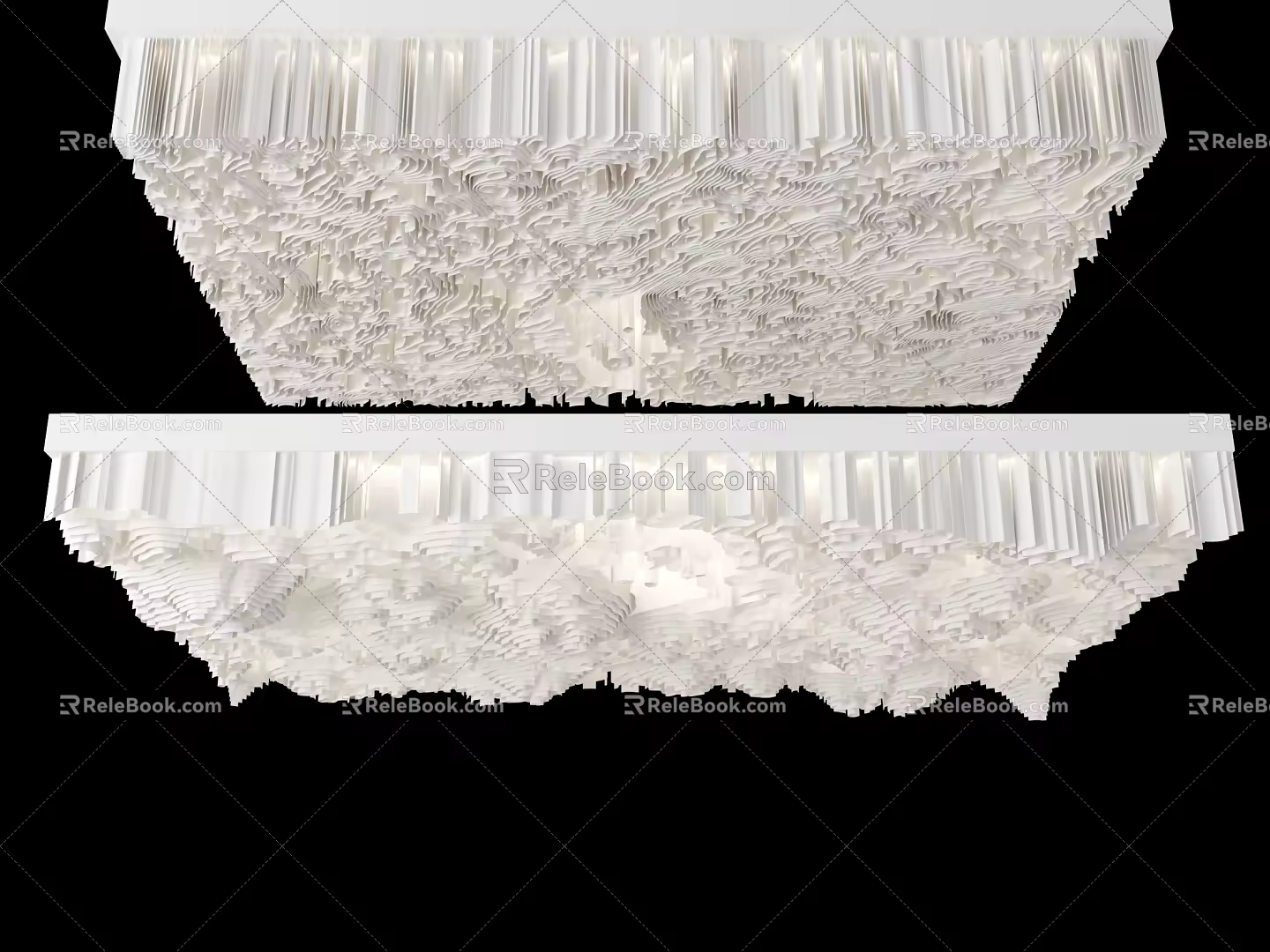Modern Special-Shaped Ceiling Special-Shaped Ceiling Random Curled Corrugated Ceiling Wave Ceiling Paper Ceiling Pieces Paper Ceiling Pieces Paper Ceiling 3d model