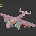 White Detailed Scale Airplane Model With Wings Engines And Cockpit On Dark Background