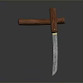 Traditional Handcrafted Knife with Wooden Handle and Sheath Hammered Blade Texture for Collection