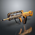 Modern Black and Golden Weapon with Ornate Patterns and Decorative Accents