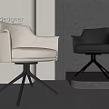 Modern Designer Office Chairs Beige And Black Upholstered Swivel With Star Base In Modern Room