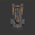 Steampunk Vehicle With Metal And Wooden Structure Front Spikes Multiple Cannons On Top Metallic Wheels
