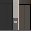 Modern Elevator Doors in Black and Brown with Gray Wall Design