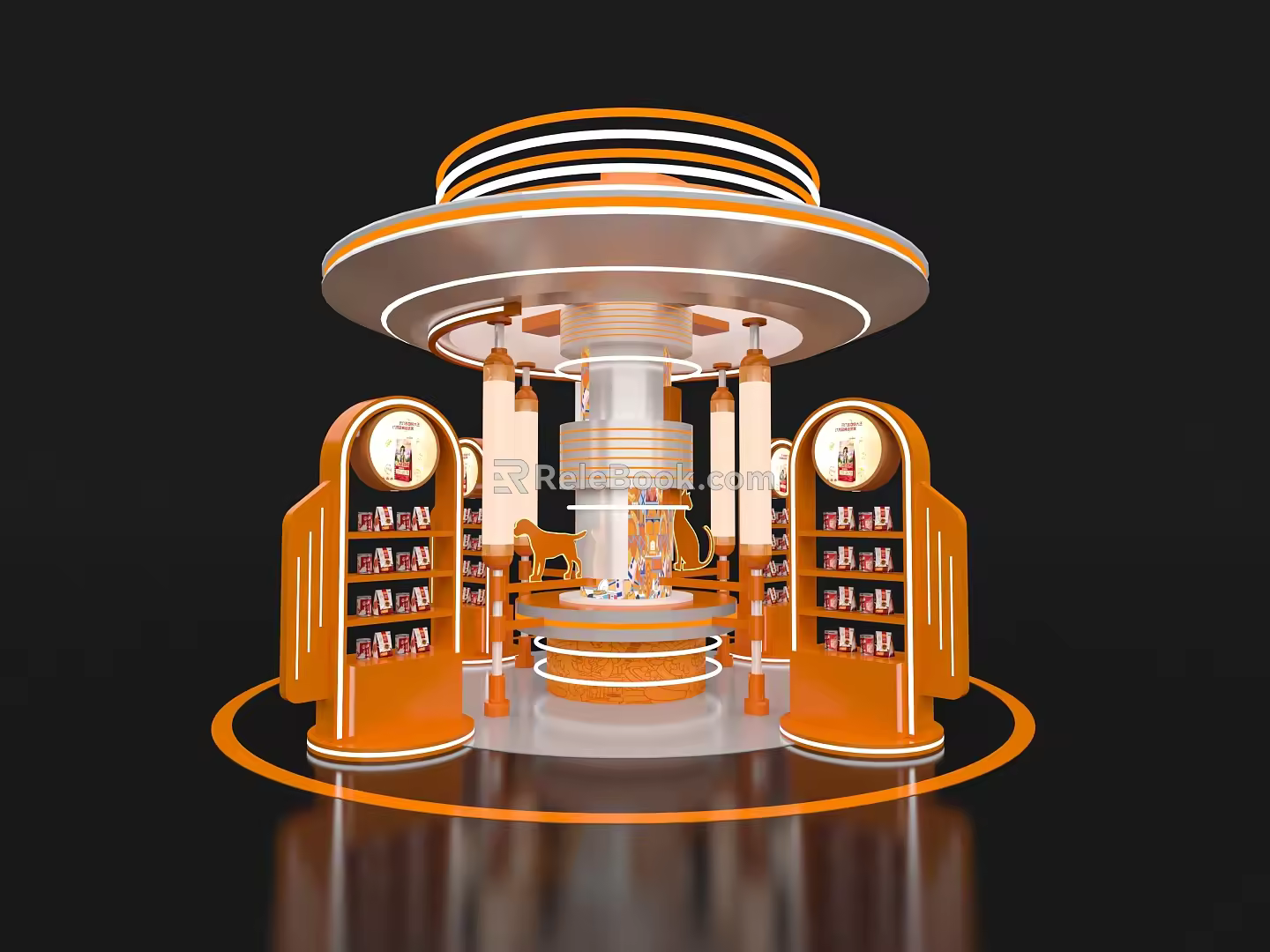 Booth Mid-island Booth Display Cabinet Mid-island Display Cabinet Mid-island Structure Modeling Ring-shaped Mid-island Round Mid-island Display Platform Mid-island Display Platform Mid-island Display Board 3d model