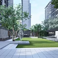 Modern Outdoor Pergola With Hanging Lights Green Lawn And Seating Area