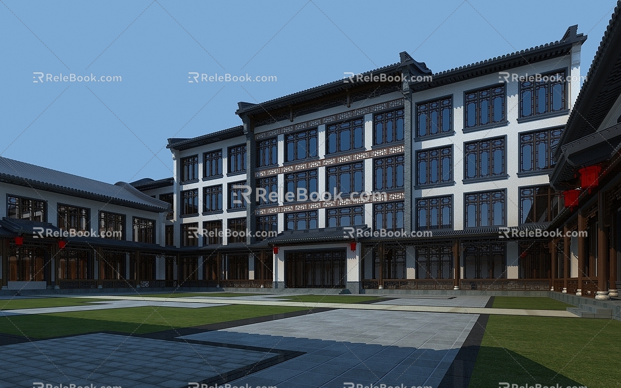 Chinese style inner courtyard 3d model