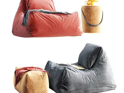 Stylish Bean Bag Chair with Various Colors Soft Fabric Comfortable Seating for Home 3d model