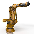 Intelligent Robotic Arm For Industrial Automation With Yellow Mechanical Structure 3d model