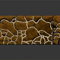 Orange Textured Stone Wall Corner With Irregular Pattern And Cracked Surface 3d model