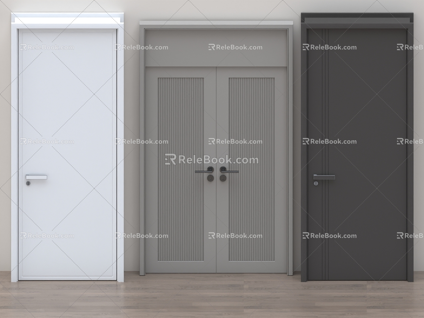 Wooden door security door glass door room door meeting room door password door paint door single door double door 3d model