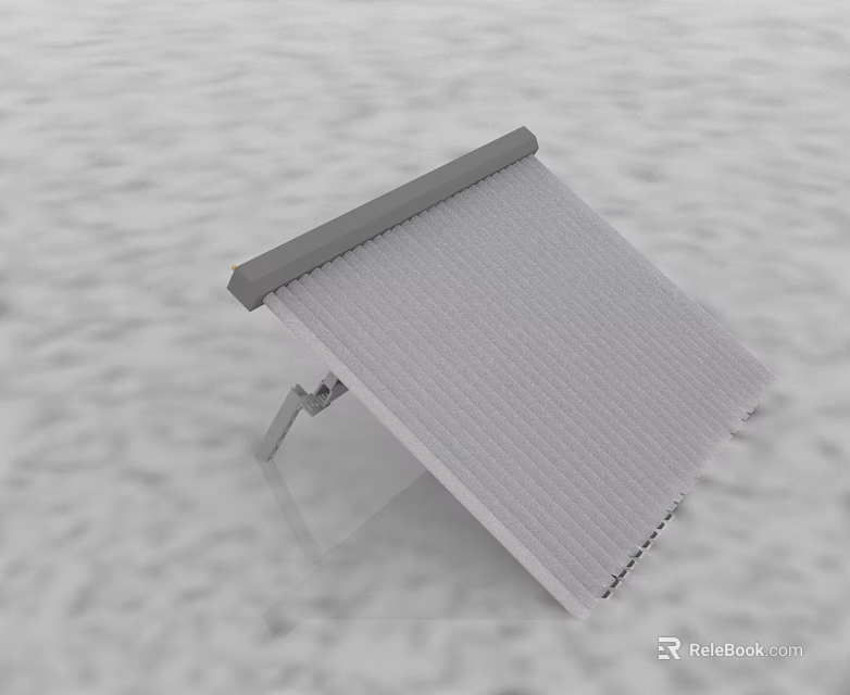 Modern Louvered Casement Door With Gray Frame And Supporting Hinge Design 3d model 