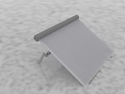 Modern Louvered Casement Door With Gray Frame And Supporting Hinge Design 3d model