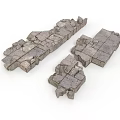 Irregular Broken Concrete Construction Pieces With Textured Surface For Scene Building 3d model