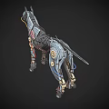 Mechanical Robotic Dog With Detailed Gear Mechanisms And Metal Body Parts