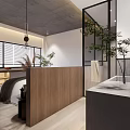Modern Hotel Guest Room With King Bed Floor to Ceiling Windows and Indoor Plants