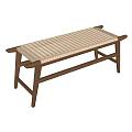 Modern Minimalist Sofa Bench With Wooden Frame And Rattan Seat Design