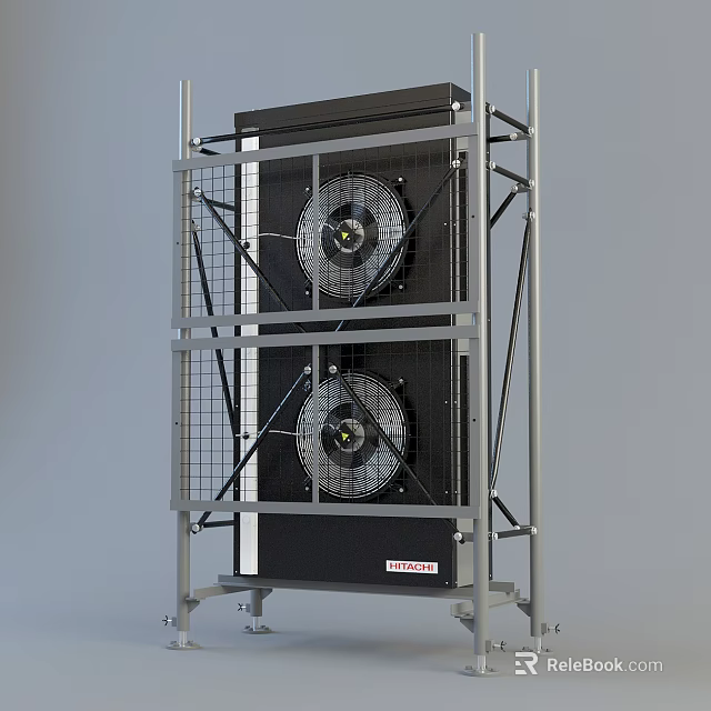 Industrial Cooling Fans With Metal Frame Mesh Guard And Wheels By THERMEX 3d model 