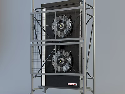 Industrial Cooling Fans With Metal Frame Mesh Guard And Wheels By THERMEX 3d model