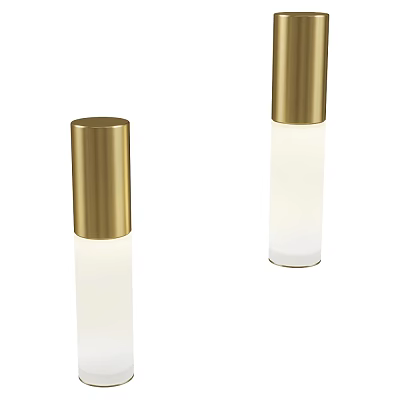 Modern Cylindrical Ceiling Lights With Golden Top And White Body Design 3d model