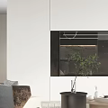 Modern Dining and Living Room Interior With Marble Table Gray Sofa And Hanging Lights