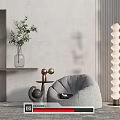 Modern Lazy Sofa Floor Lamp Coffee Table Ornaments 3d model