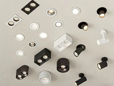 Various Modern Downlights And Spotlights With Sleek Design For Home Lighting 3d model