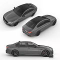 Gray BMW M5 Sporty Sedan Front And Rear Views With Alloy Wheels