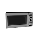 Modern Countertop Kitchen Microwave Oven With Digital Display And Control Knobs 3d model