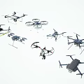 Various Drone Models Featuring Different Designs and Multirotor Configurations