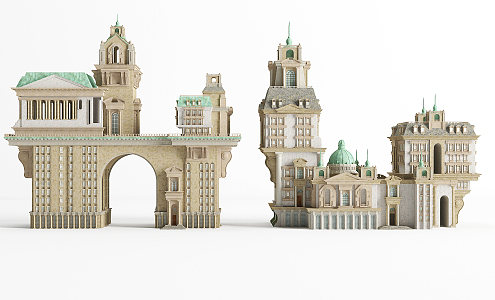 European-style castle 3d model