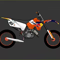 Orange White And Blue Off Road Motorcycle With Red Bull Logo And Sporty Racing Design