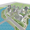 Modern High Rise Hotel Building With Curved Design Along Waterfront Roadside