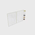 Modern White Textured Frames With Folded Design Two Panel Wall Art Decor 3d model