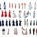 New Chinese-style multiplayer ancient characters 3d model