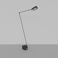Modern Minimalist Floor Lamp Featuring Black Pole Square Base And Rectangular Shade 3d model