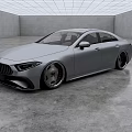 Silver Mercedes Sleek Sedan With Alloy Wheels In Modern Indoor Concrete Space