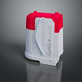 Red And White Plastic Storage Container With Secure Lid And Handle Design