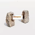 Two Carved Textured Rockery Stones With Natural Patterns For Garden Decoration